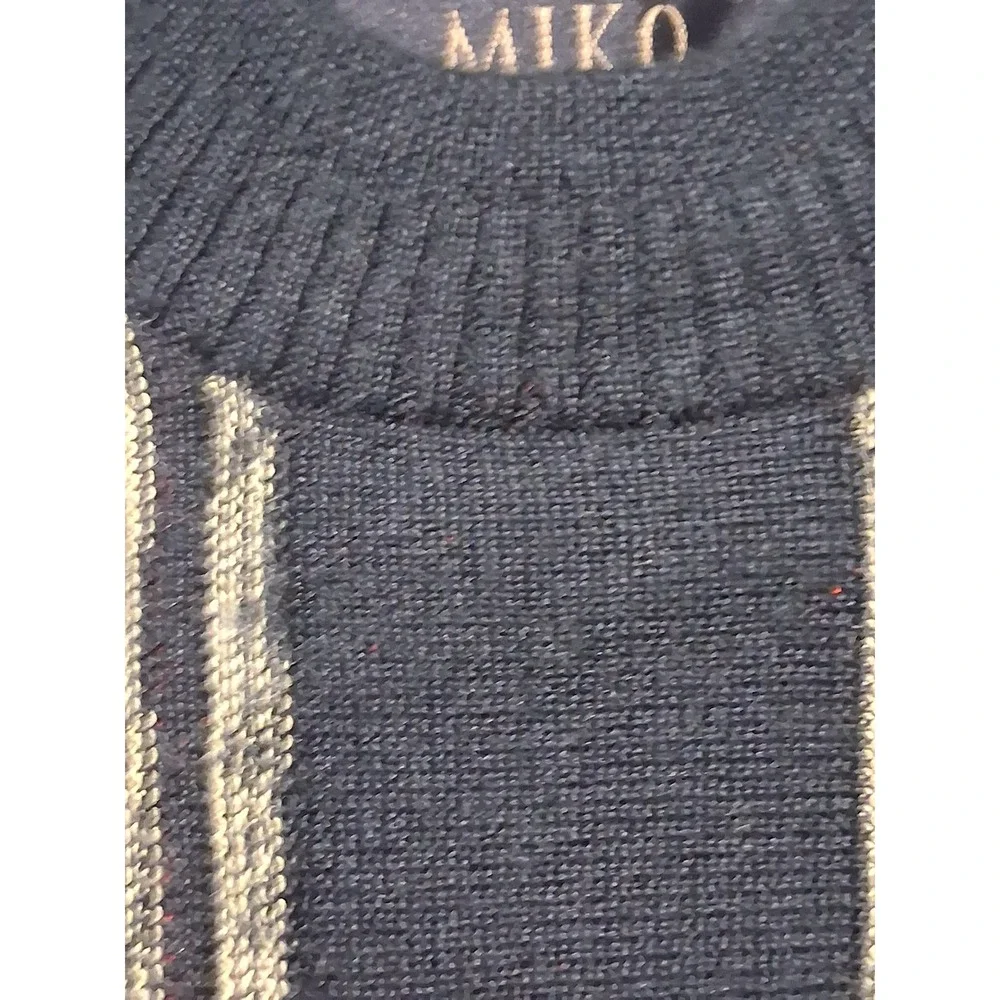 Vintage Y2k Miko Wool 3D Geometric Menx size Large Streetwear Grandpa Sweater